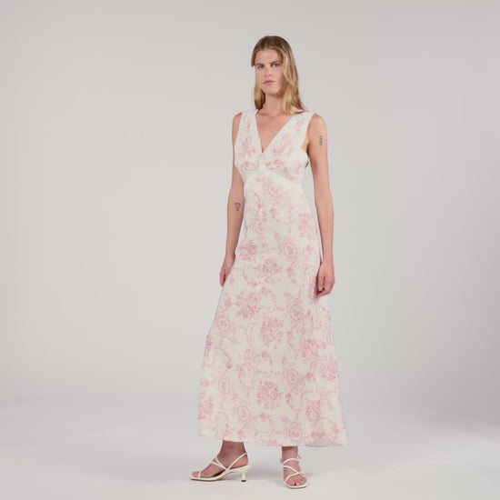 Brisbane Lace-Trimmed Maxi Dress Pink / Ecru