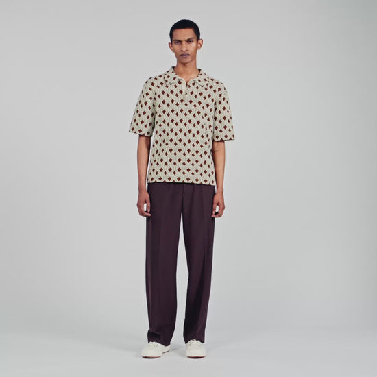 Terry Rope Shirt Rope Jacquard Cardigan Shirt Butter Cream