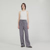 Wightfall Striped Rhinestone Trousers Grey