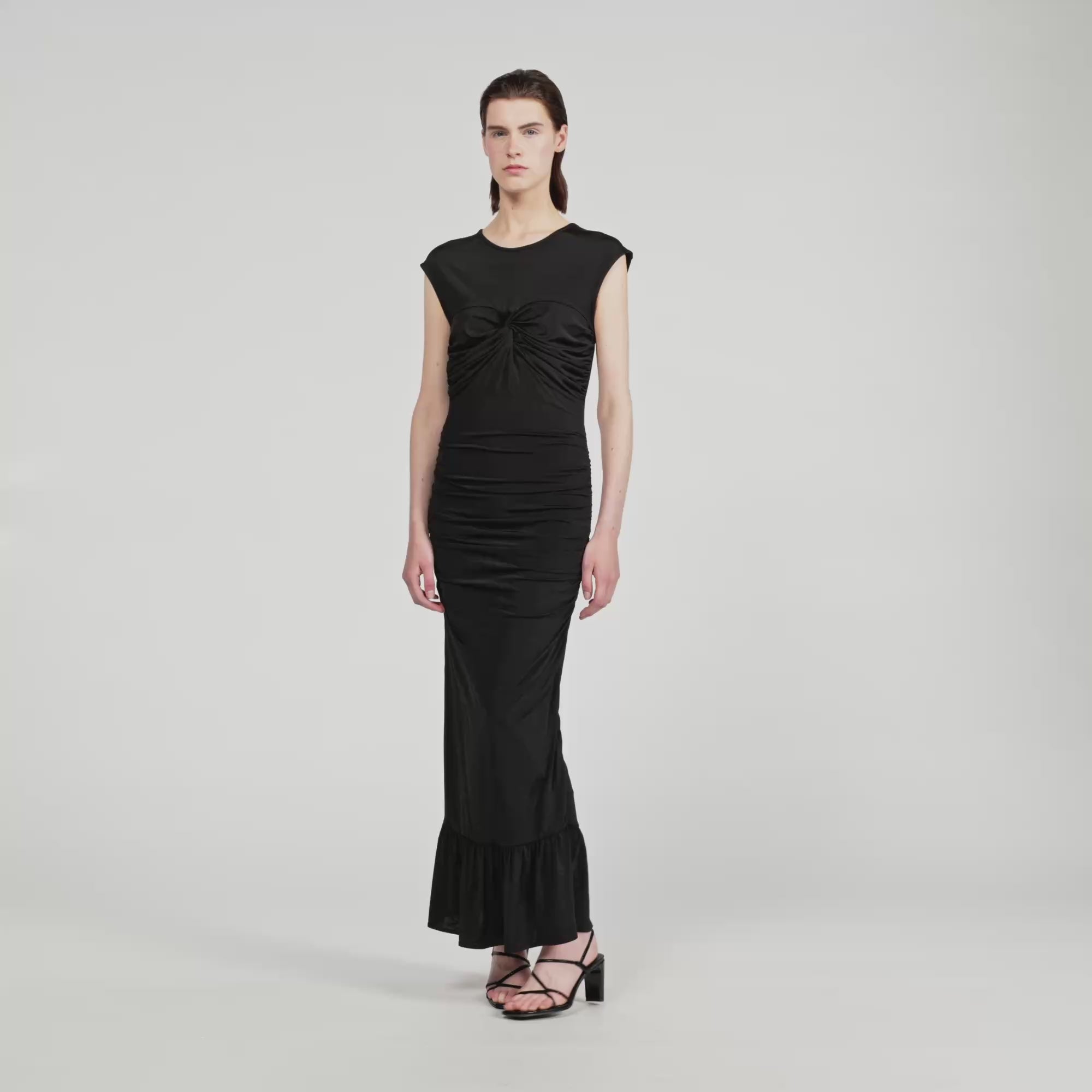 Habibi Draped Maxi Dress Black