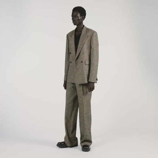 Tweed Suit Double-Breasted Suit Jacket String Chine