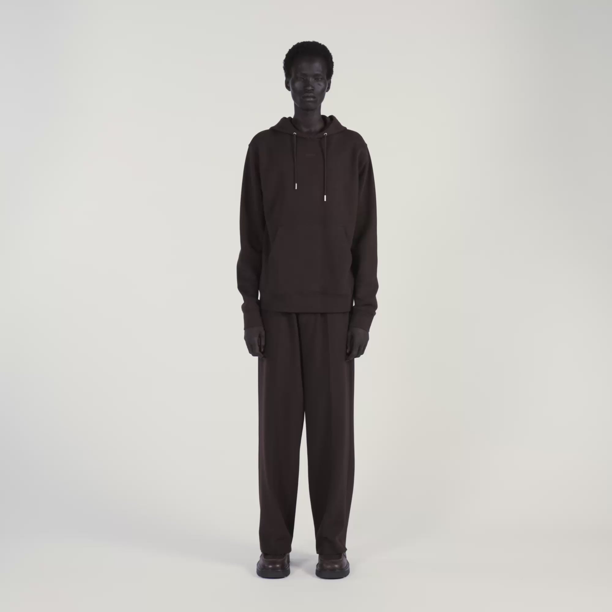 Rubber Sandro Hoodie Logo Hoodie Chocolate