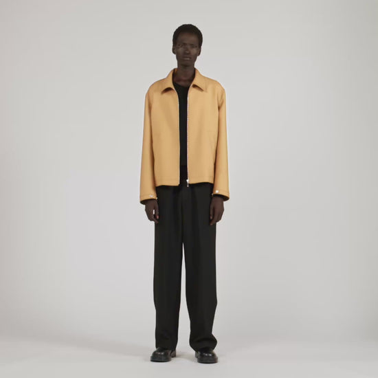 New Zipper Jacket Zip-Up Jacket Camel