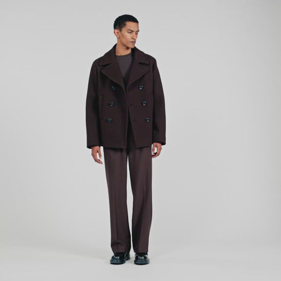 Peacoat Wool Pea Coat Chocolate