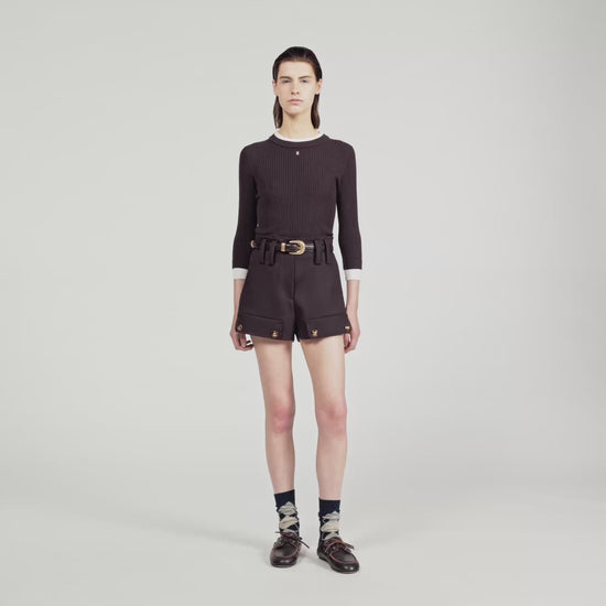 Gassin 2-In-1 Mixed Wool Jumper Brown