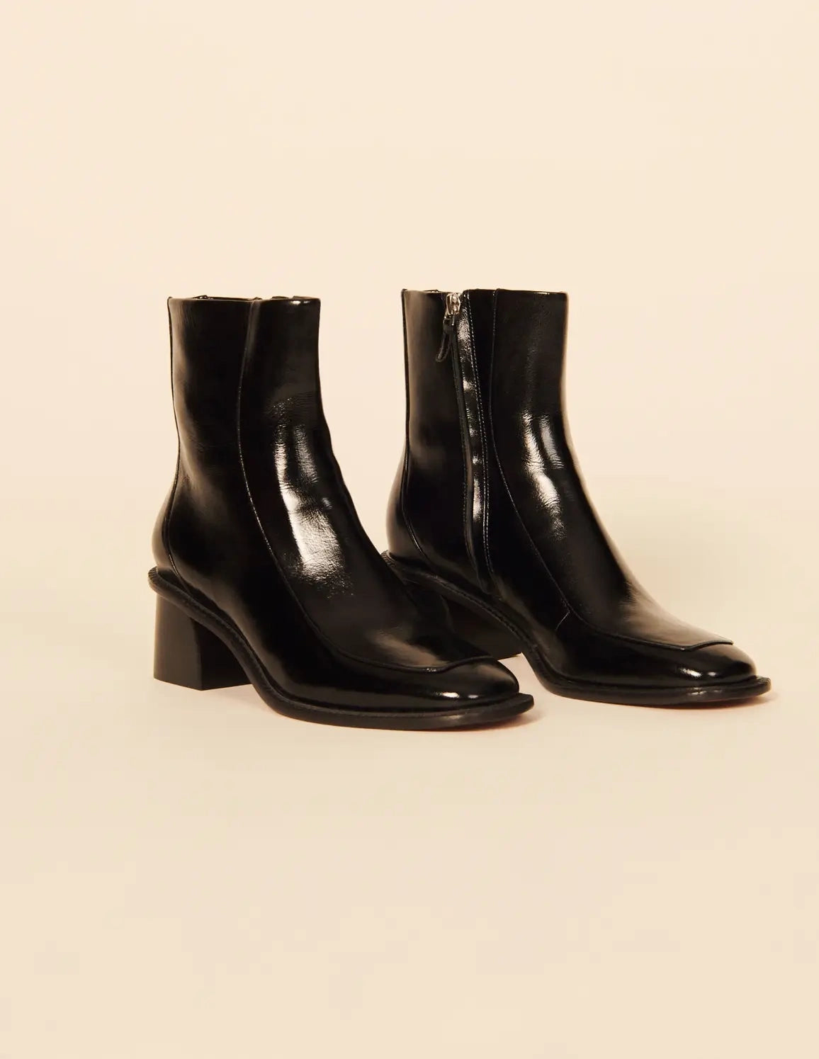 Painted leather ankle boots sale