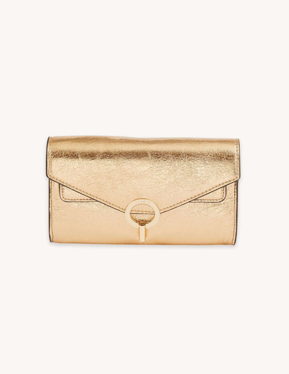 Gold Leather Clutch Bag Gold