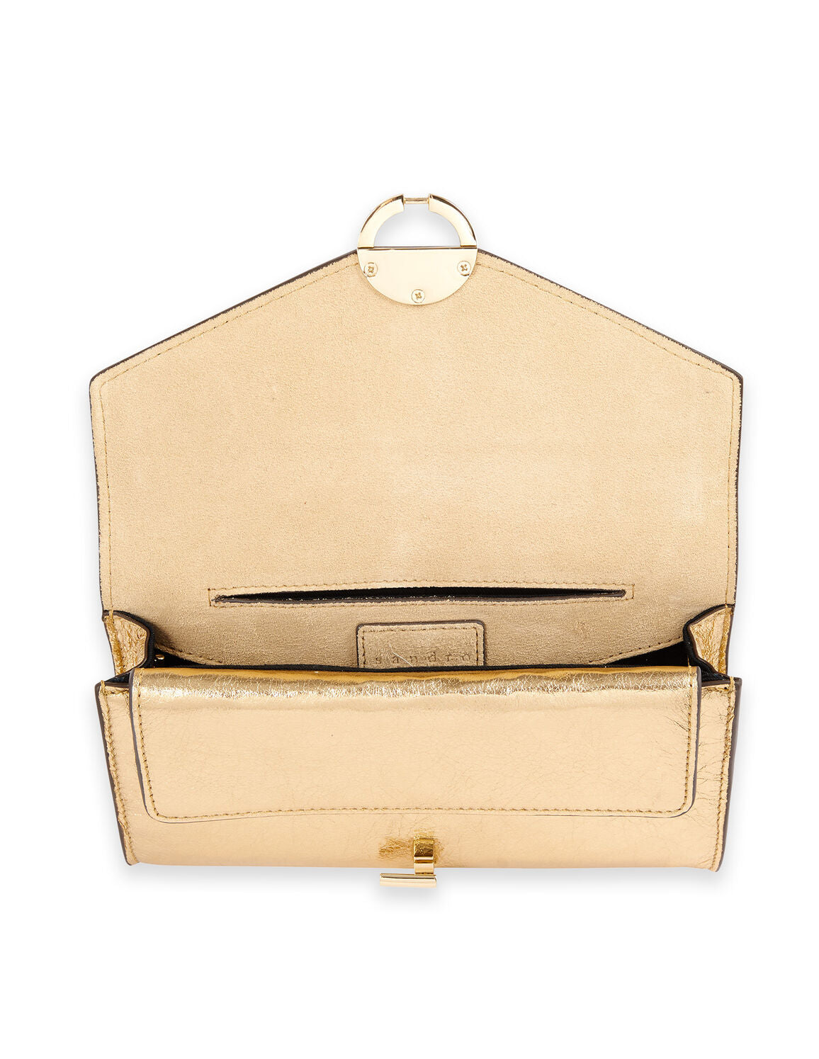 Gold Leather Clutch Bag Gold