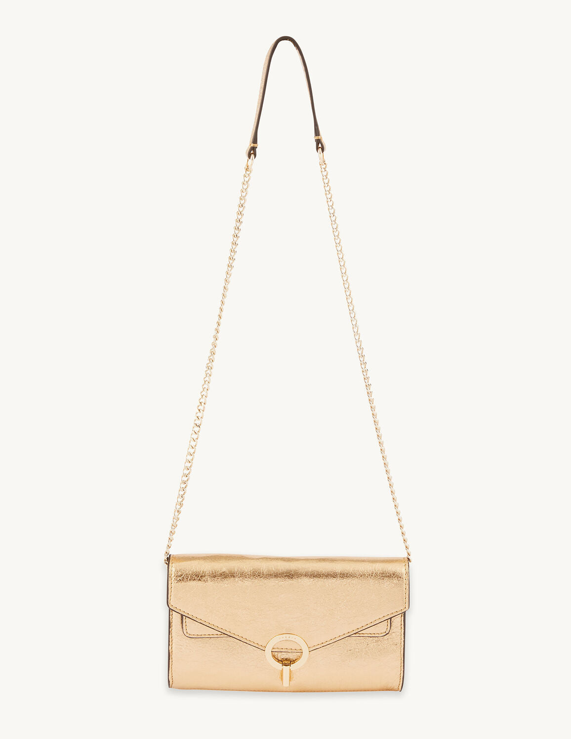 Gold Leather Clutch Bag Gold
