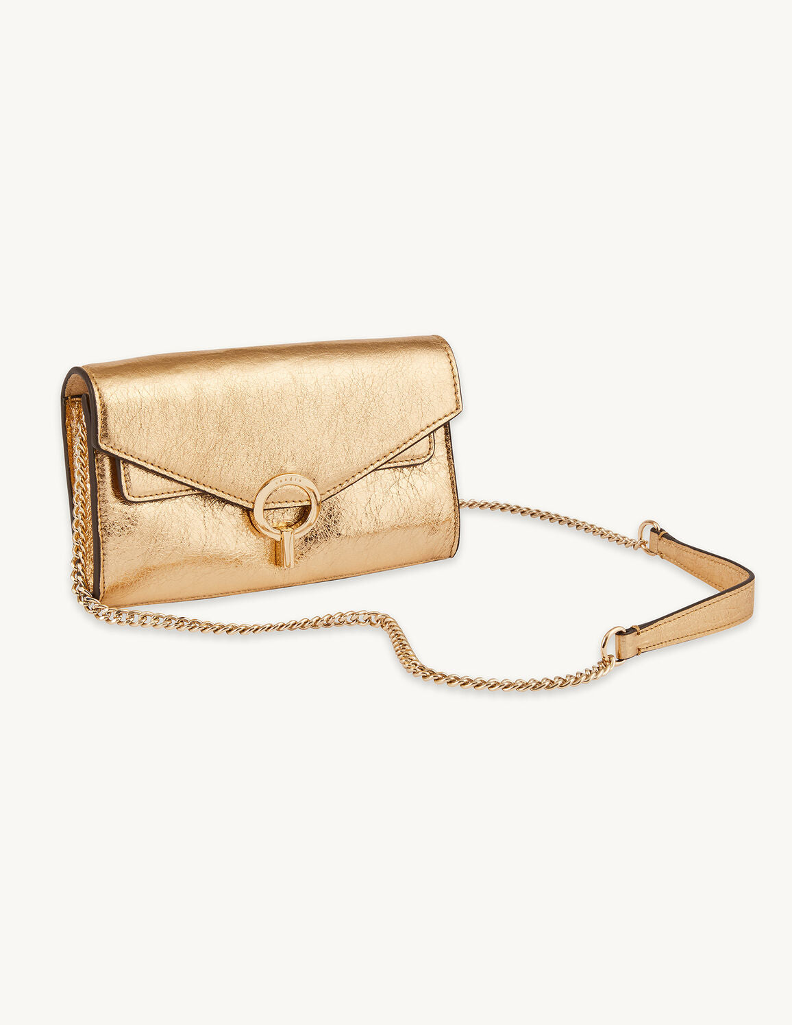 Gold Leather Clutch Bag Gold