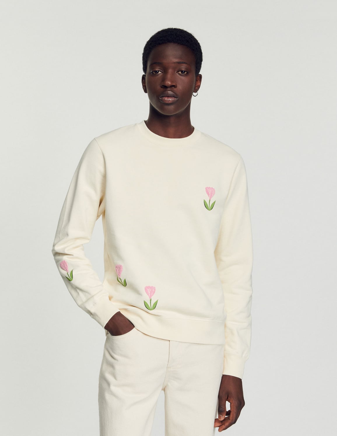 Buy Embroidered tulip sweatshirt for Man online in Dubai u0026 UAE – Sandro.ae