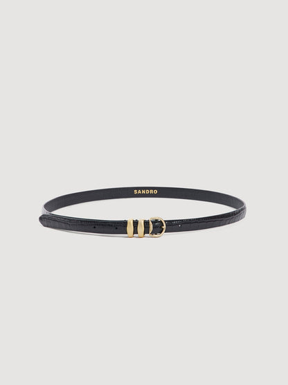La Flo  Leather Belt Black