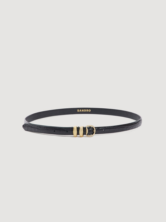 La Flo  Leather Belt Black