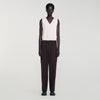 Large Jersey Wide-Leg Trousers Chocolate