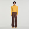 Mode Flannel Wide-leg wool suit trousers Brown