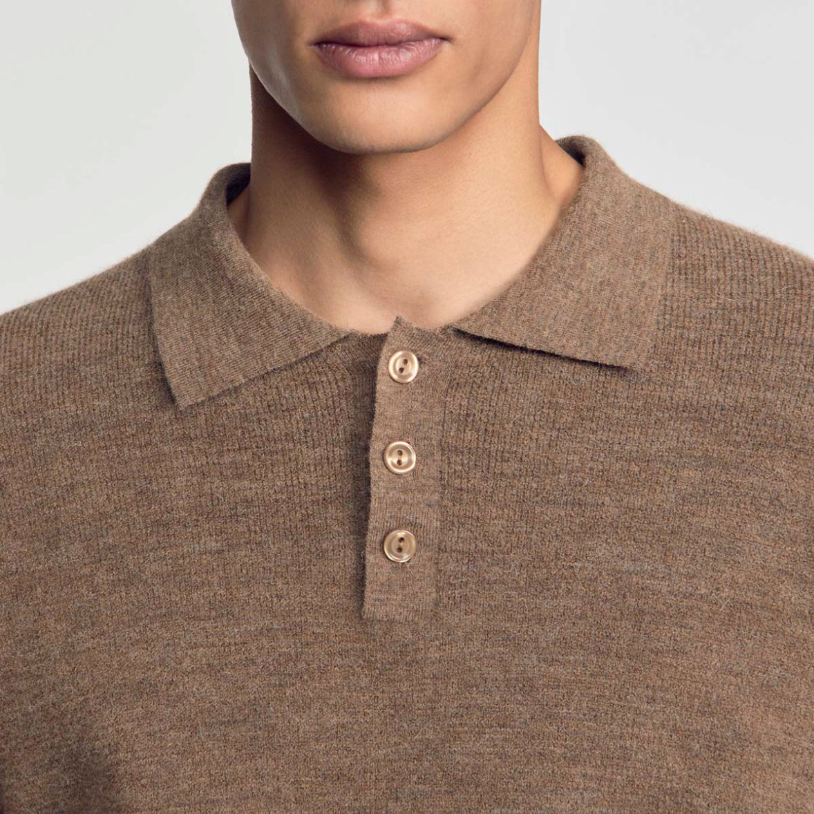 Alpaca Polo Alpaca polo shirt Beige / Taupe