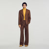 Mode Flannel Loose wool suit jacket Brown