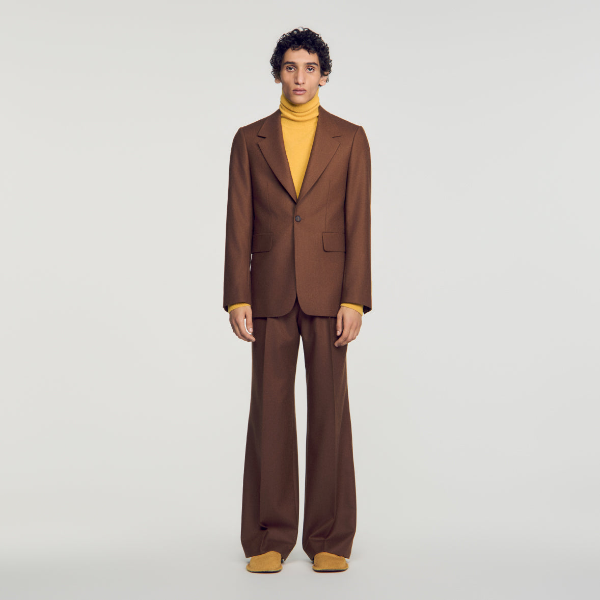 Mode Flannel Loose wool suit jacket Brown