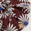 Chouchou Printed Silk Scrunchie MARRON / BLEU