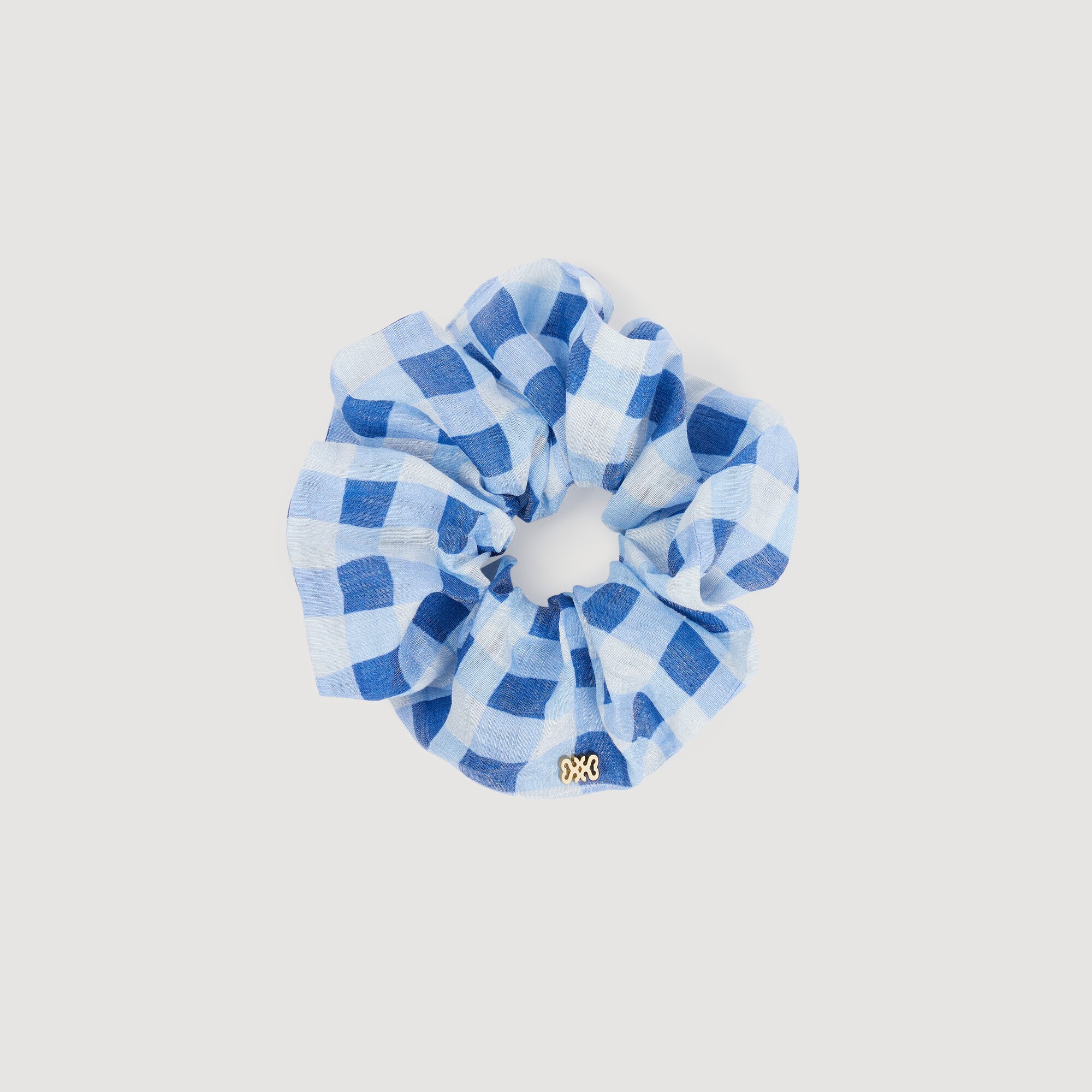 Chouchou Gingham Scrunchie BLU / WHITE