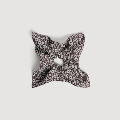Chouchou Floral-print scrunchie Brown