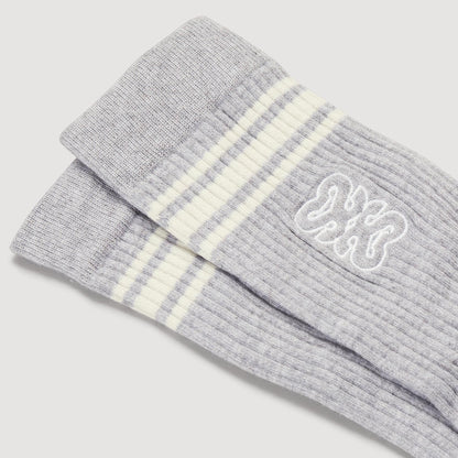 Embroidered Socks Grey