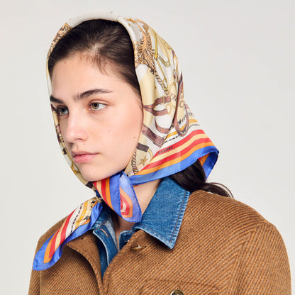 Silk Scarf Blue
