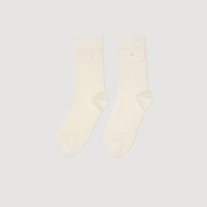 Socks With Bead Detail Ecru