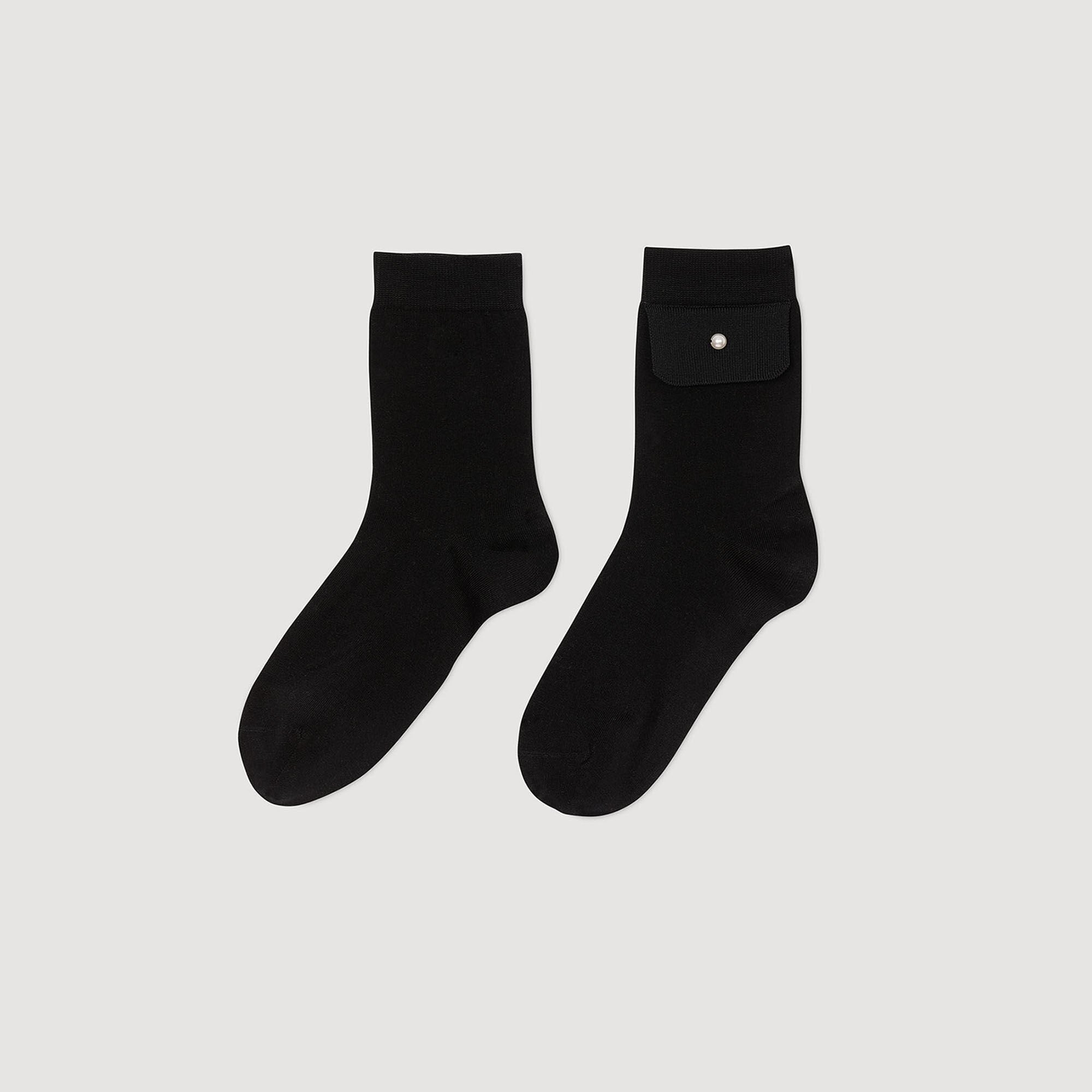 Socks With Bead Detail Black
