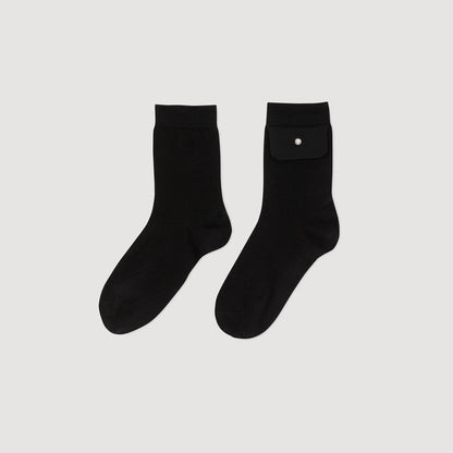 Socks With Bead Detail Black