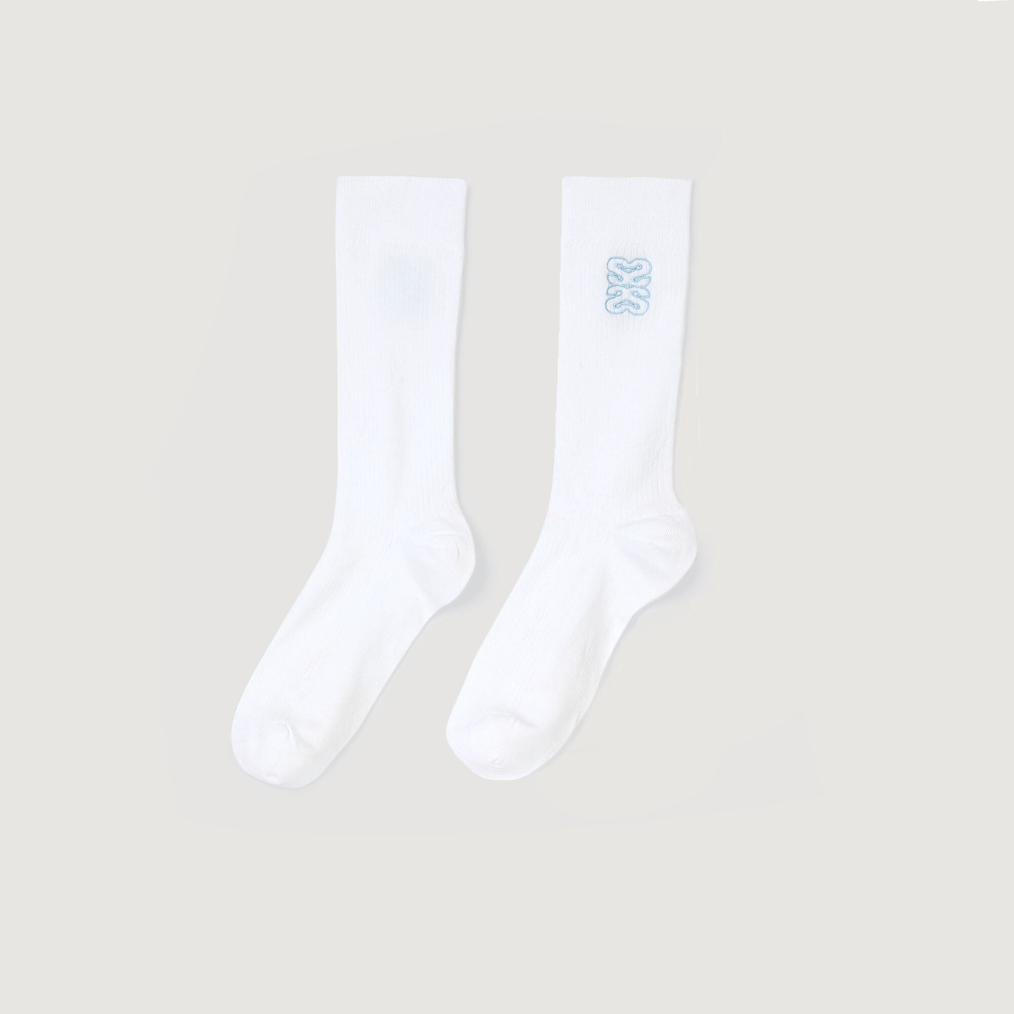 Embroidered socks White