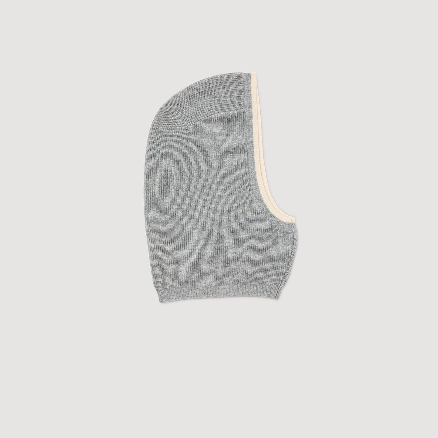 Isaline Ribbed Wool Balaclava Grey