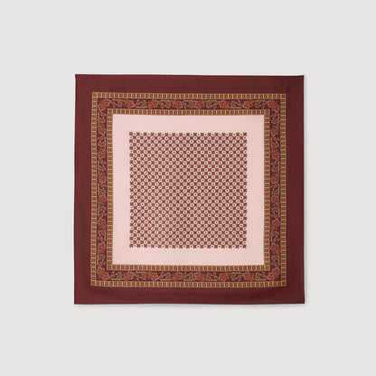 Alize Placed Print Scarf Nude / Bordeaux