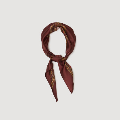 Alize Placed Print Scarf Nude / Bordeaux