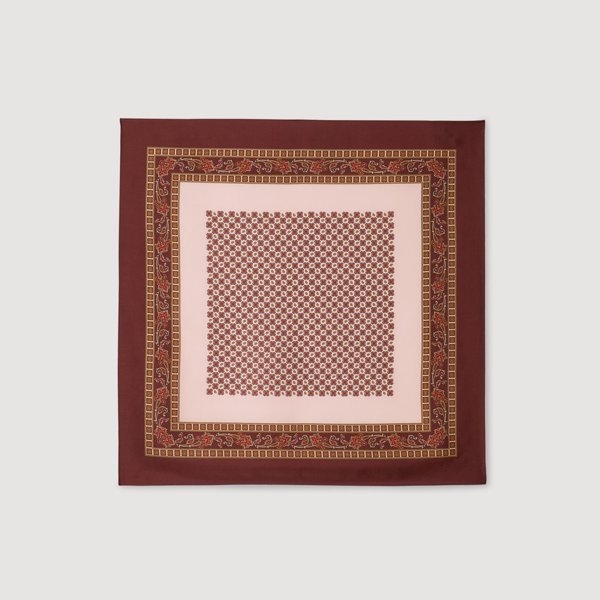 Alize Placed Print Scarf Nude / Bordeaux