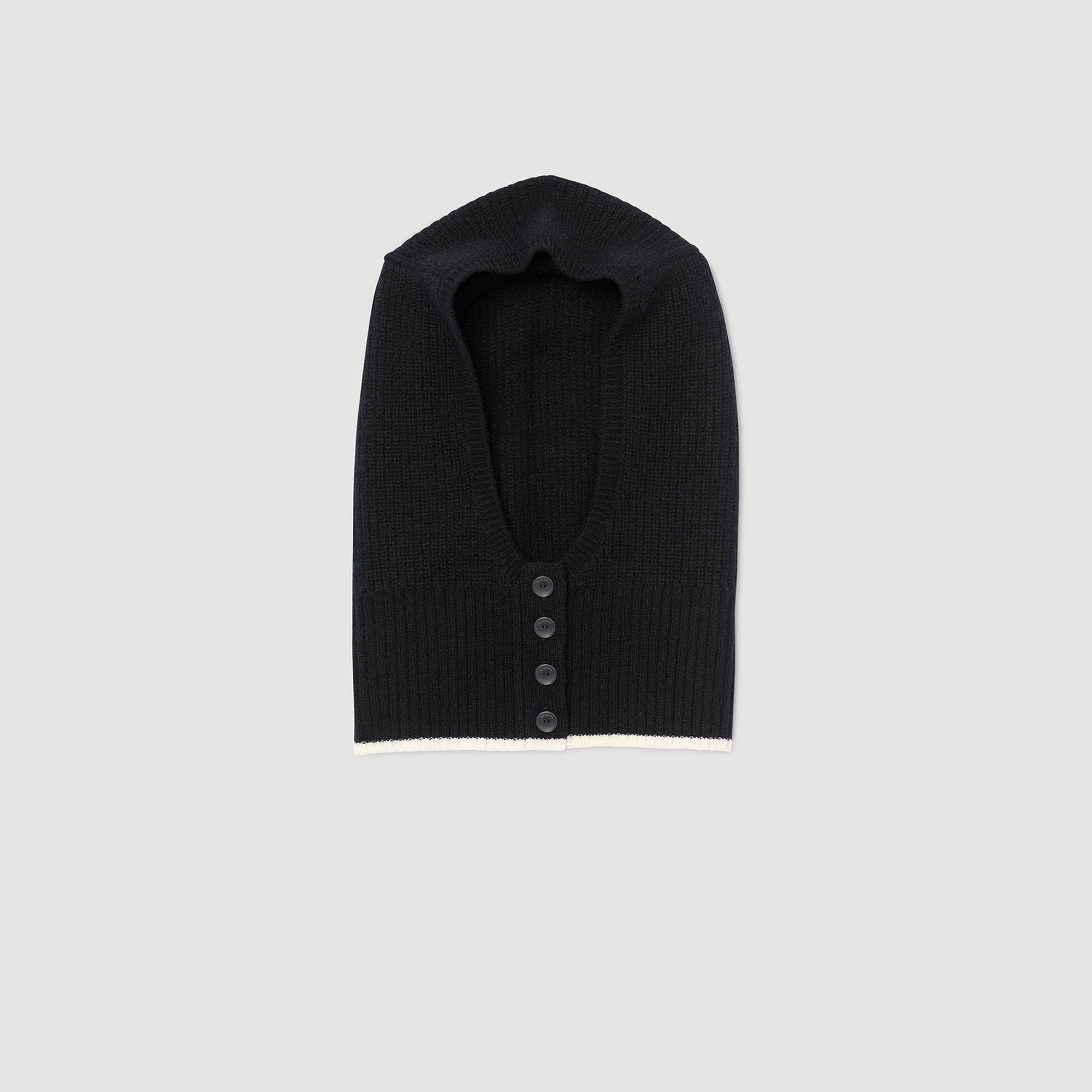 Zelie Ribbed Knit Balaclava Black