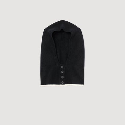 Zelie Ribbed Knit Balaclava Black