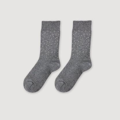 Strassia Rhinestone Socks Charcoal Grey