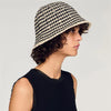 Boby Crochet-Knit Bucket Hat Ecru / Black