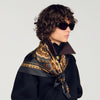 Tate Silk bandana print scarf Black / Ocher