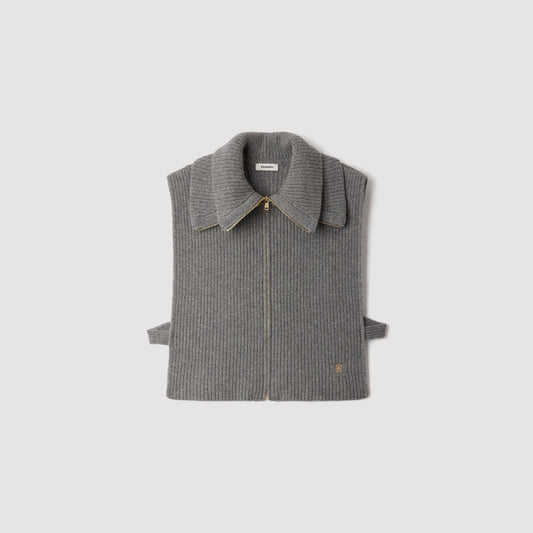 Jorja Zipped Trucker Collar Grey