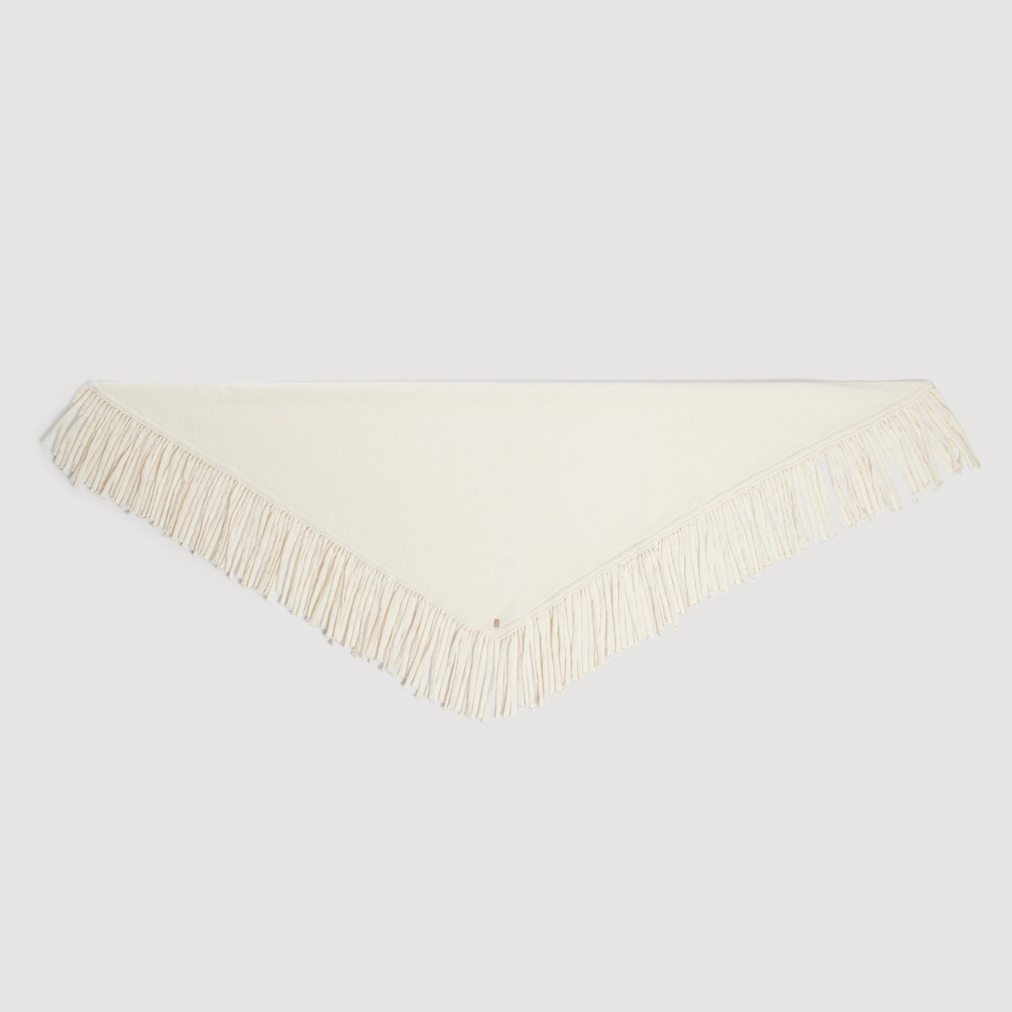 Oli Fringed wool triangle scarf Ecru
