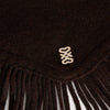 Oli Fringed wool triangle scarf Brown
