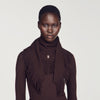 Oli Fringed wool triangle scarf Brown