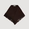 Oli Fringed wool triangle scarf Brown