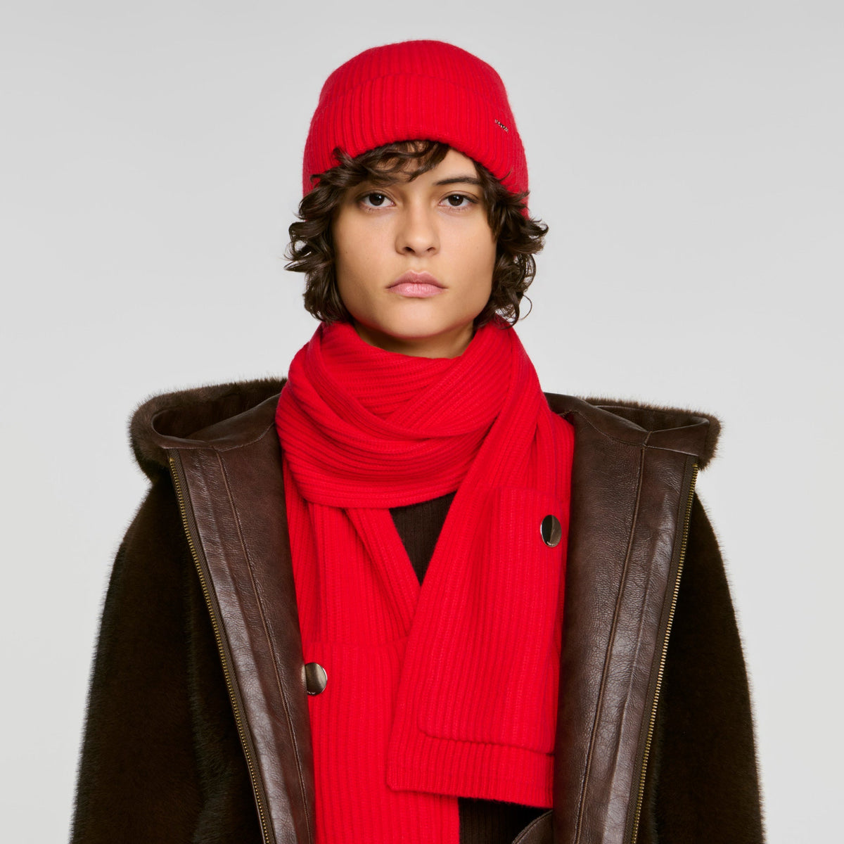 Tyla Wool And Cashmere Scarf Red