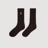 Orelle Ribbed logo socks Black Brown