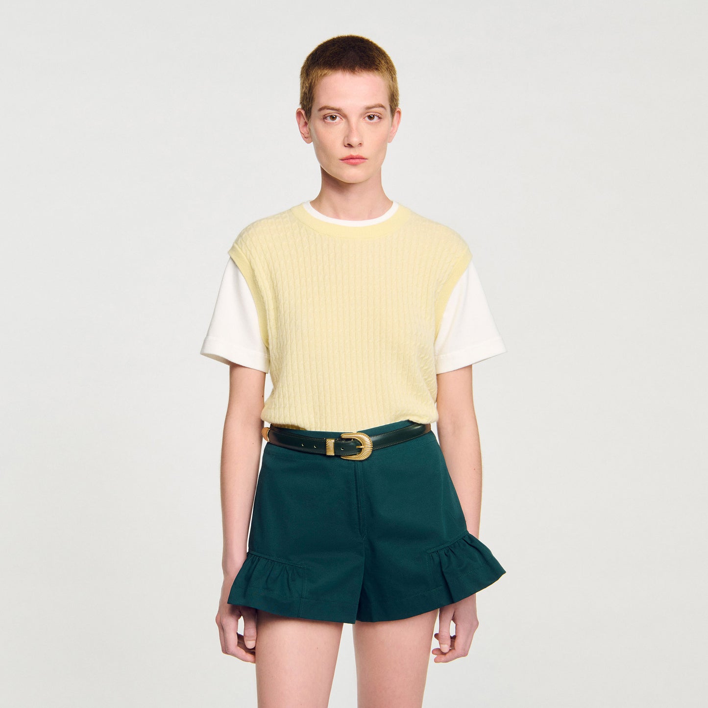 Eve Belt Leather Belt Bottle Green