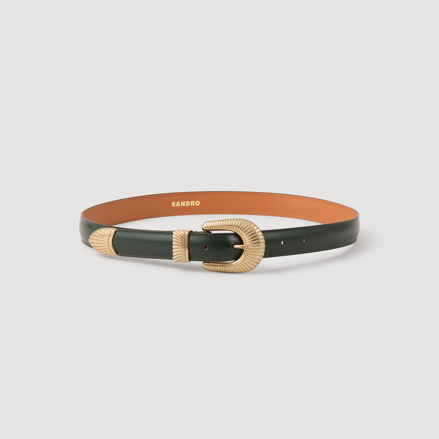 Eve Belt Leather Belt Bottle Green