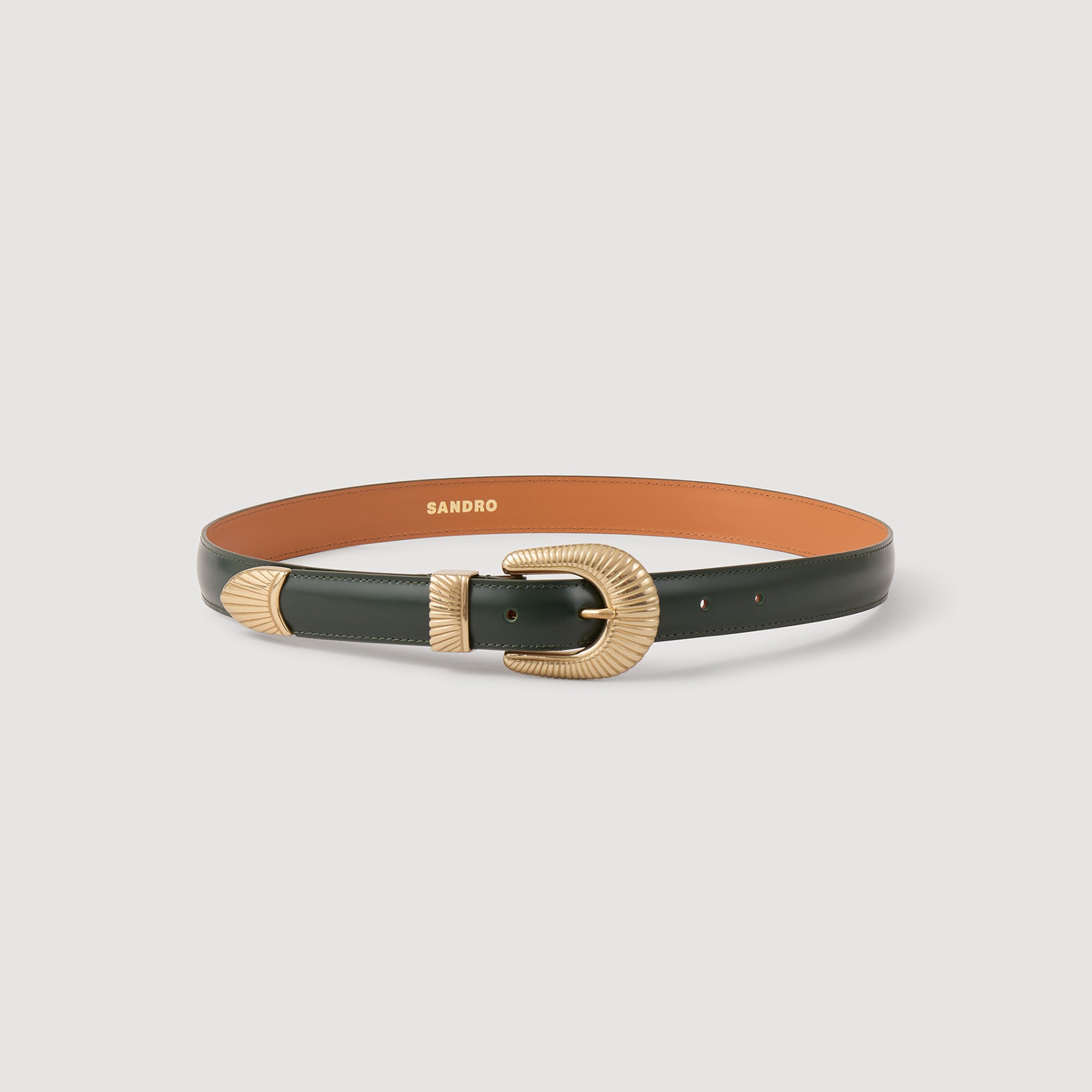 Eve Belt Leather Belt Bottle Green
